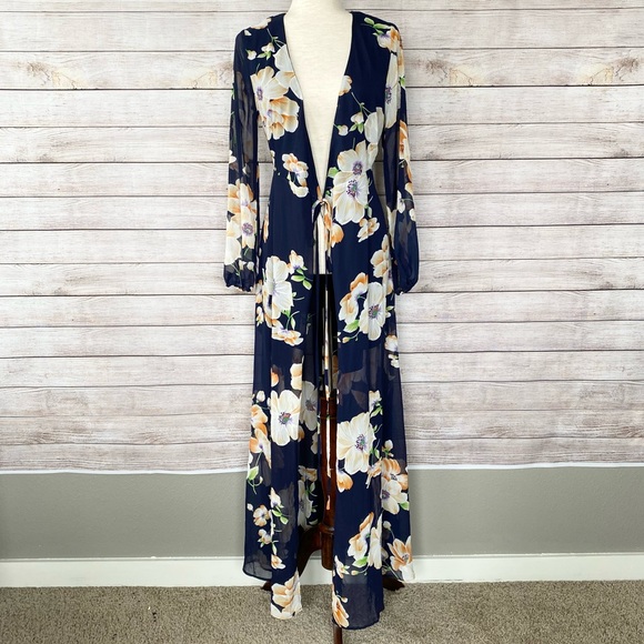 L'ATISTE Sweaters - L’ATISTE BY AMY Floral Kimono Duster Medium NWT